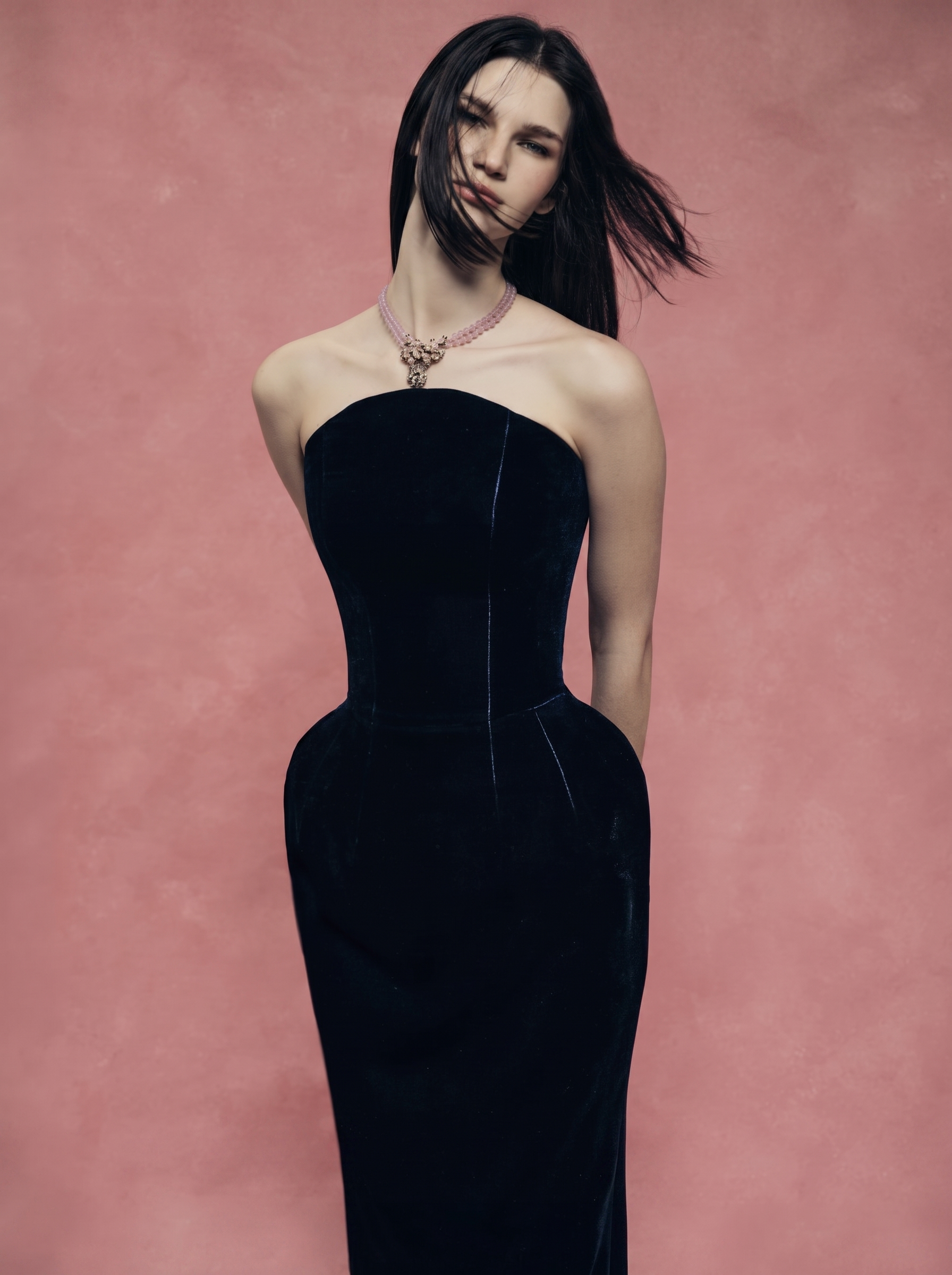 Velvet off-shoulder corset dress