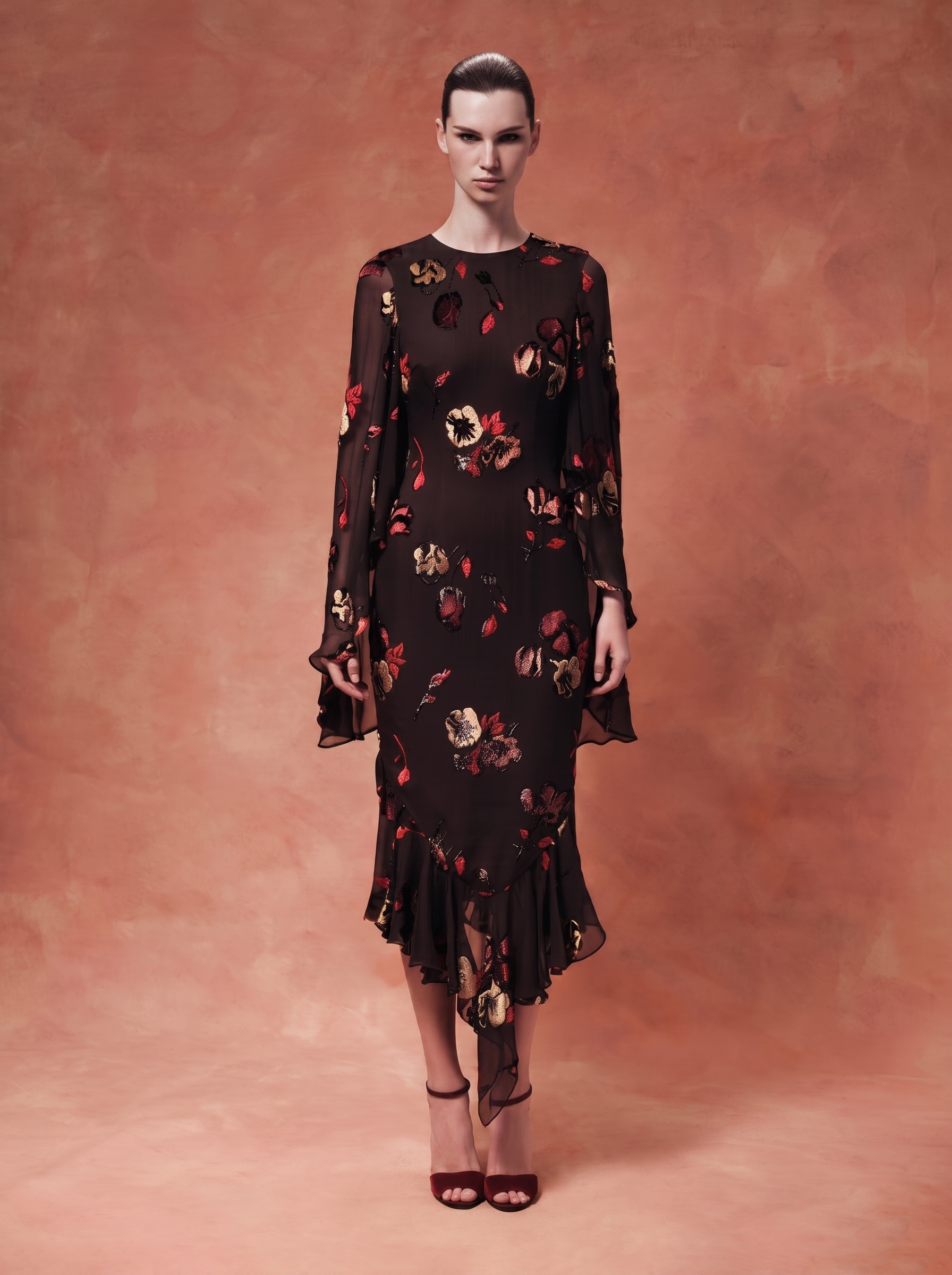 Devoré Velvet Midi Dress