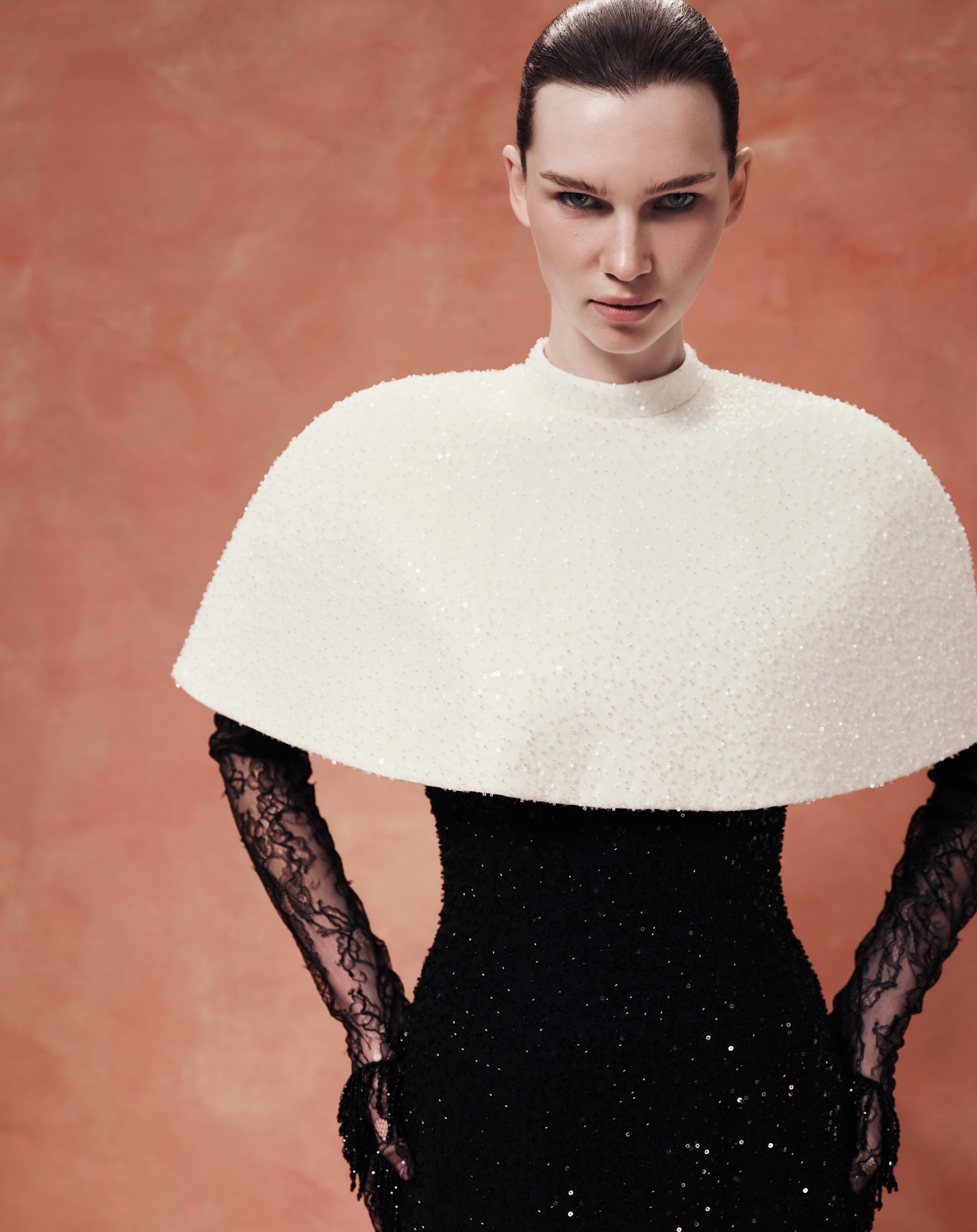 Sequin-Embroidered Cape