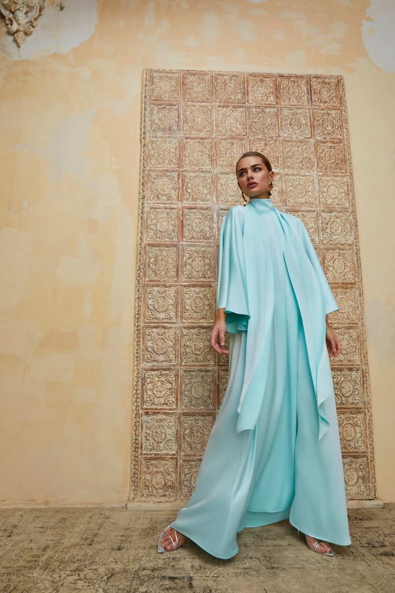 Bow-embellished satin voluminous gown – Rasario