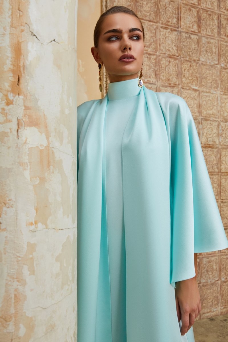 Bow-embellished satin voluminous gown – Rasario