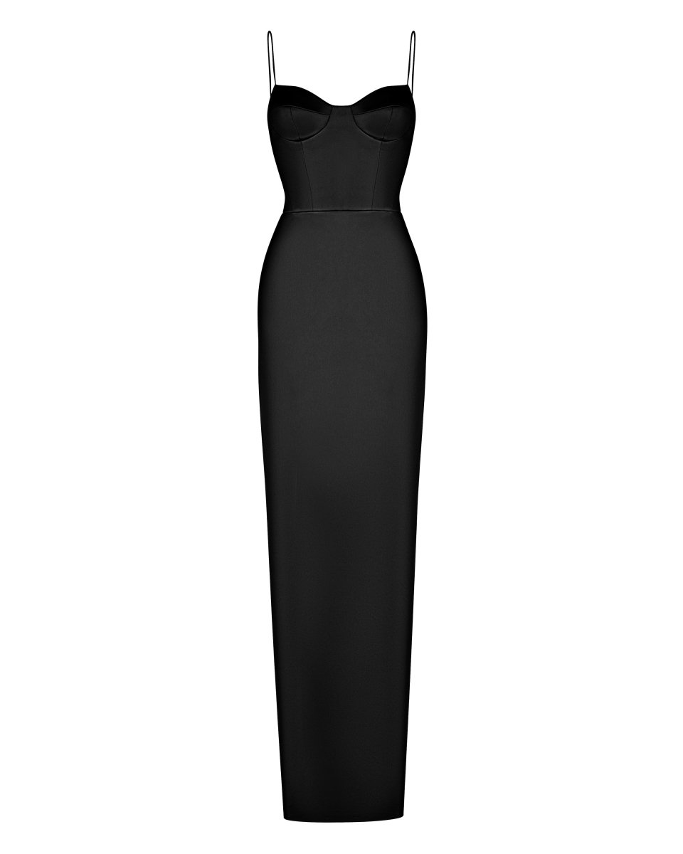 Bustier satin maxi dress – Rasario