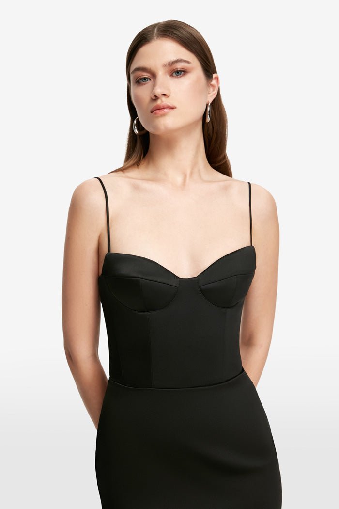 Bustier satin maxi dress – Rasario