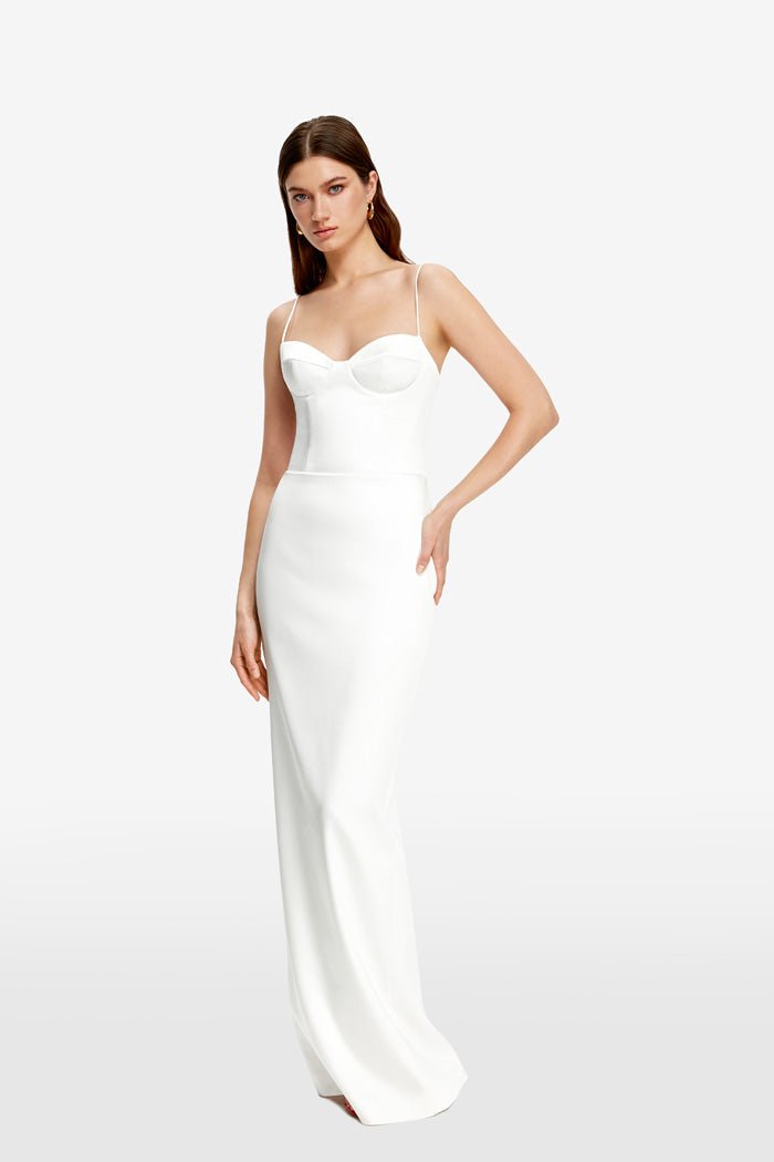 Bustier satin maxi dress – Rasario