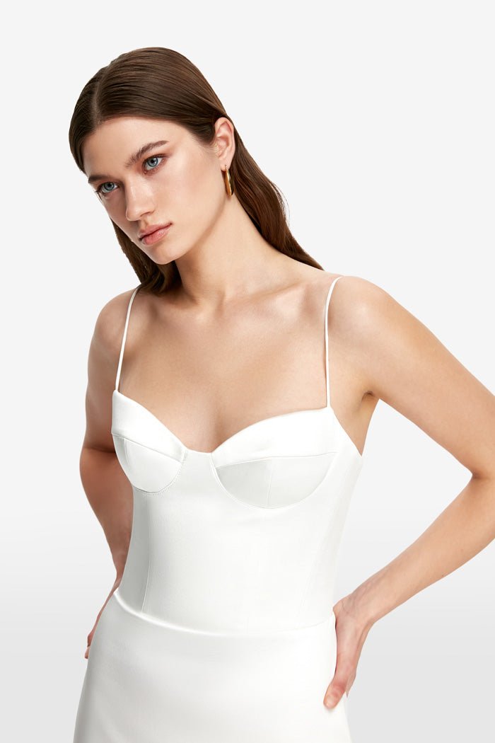 Bustier satin maxi dress – Rasario