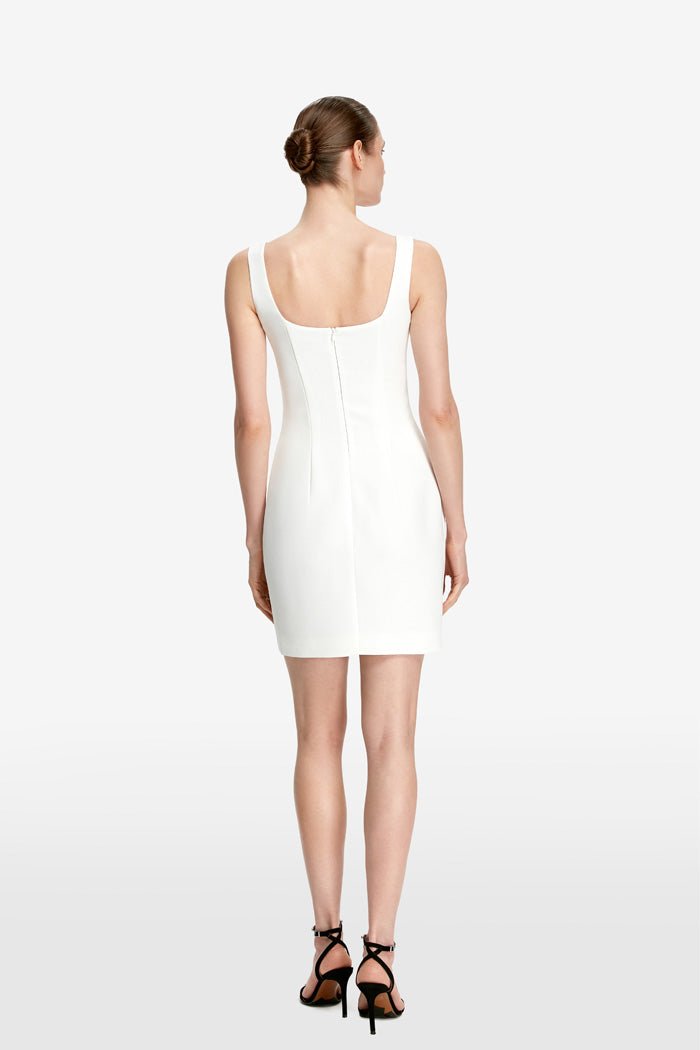 Crepe and lace mini dress – Rasario