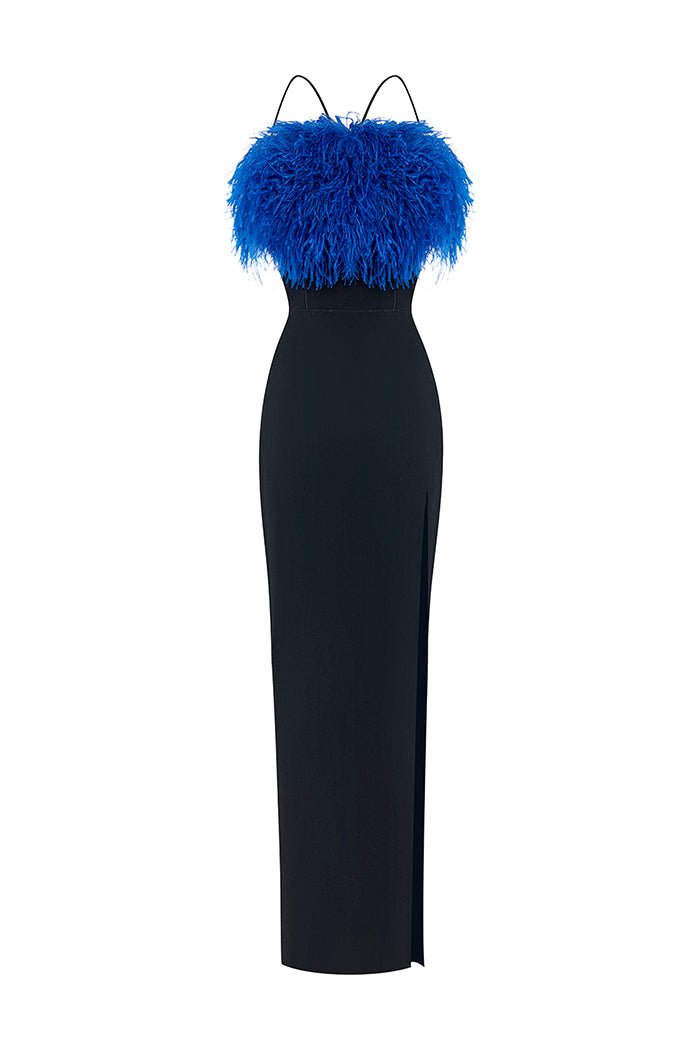 feather trim dress Crepe maxi feather-trimmed with a side slit – Color: Black-Black – RASARIO Online Boutique 46 (FR) / Black-Black TOP 10 BEST Cheap Back zipper CF25 collection-formaldresses Men Shoe size:8.5 USA (México 27.5)