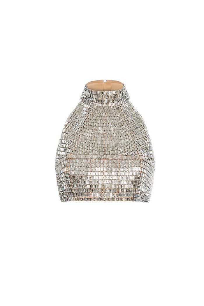 Crystal embellished cropped top – Rasario