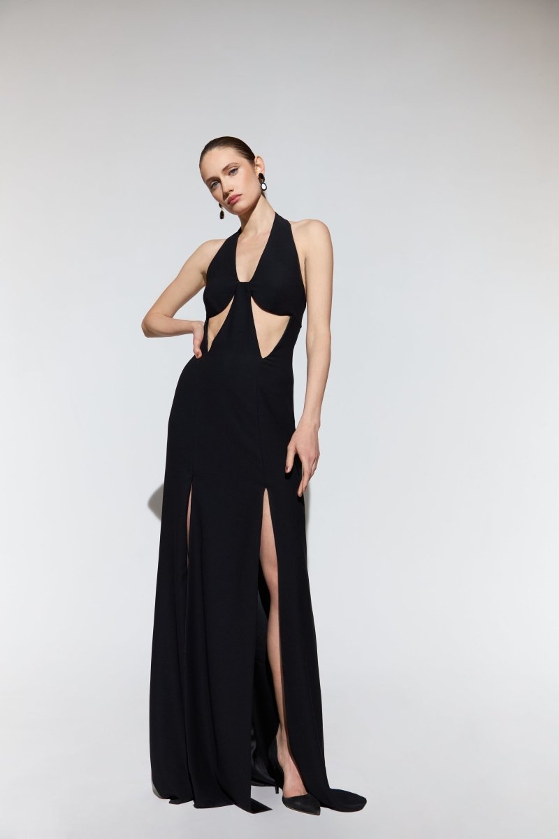 Cutout crepe maxi dress – Rasario