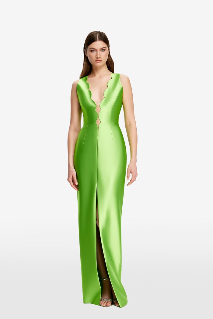 Cutout maxi satin dress – Rasario