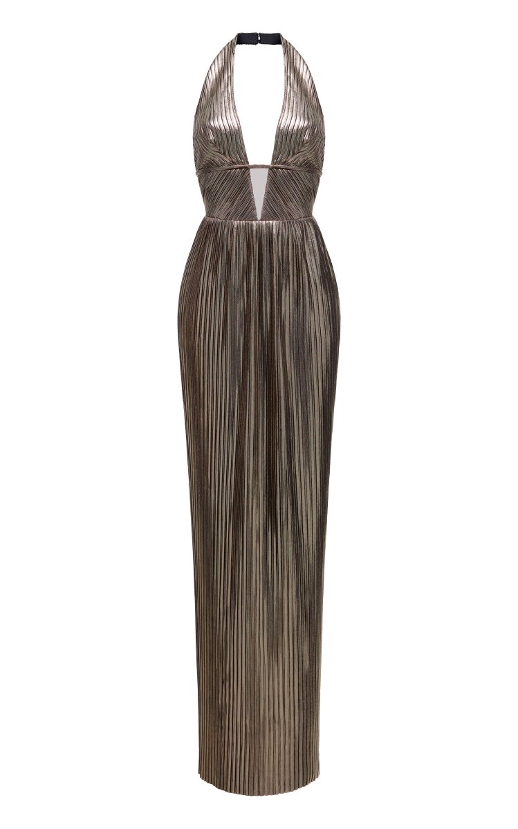 Cutout pleated maxi dress – Rasario