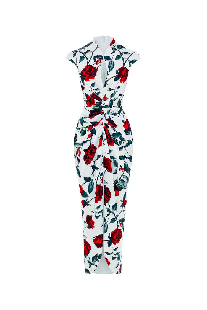 red and white bodycon dress Draped printed satin long midi – Color: White/Red – RASARIO Online Boutique 38 (FR) / White/Red blue A line kurti dress Color:Z_dark Green 78cm / 30.71in Studio Selena Gomez's Cannes Red