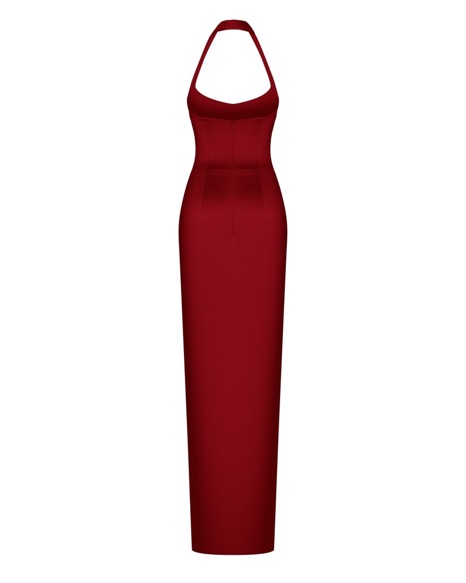 Draped satin gown with straps – Rasario