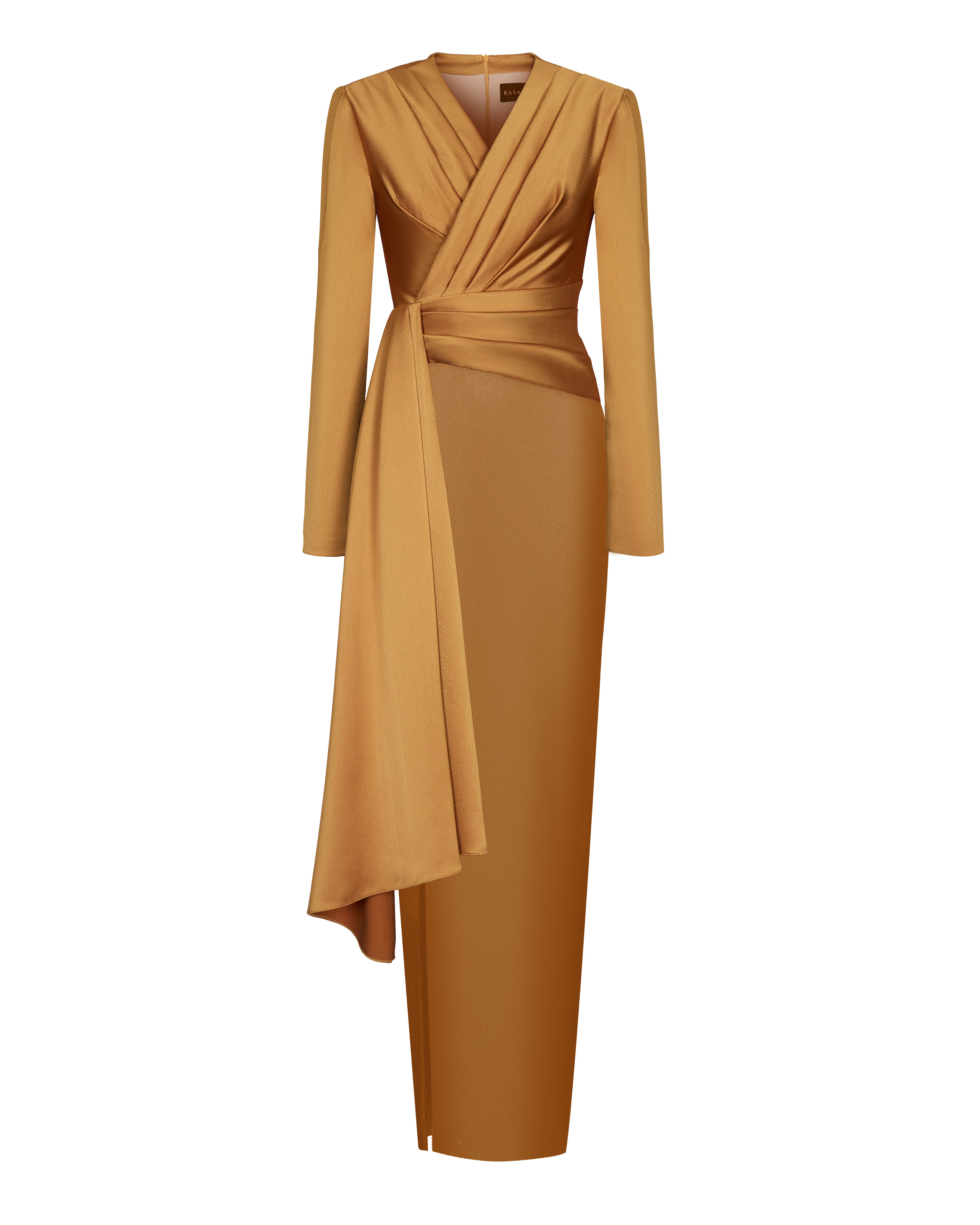 draped gold dress satin maxi with voluminous shoulders – Color: – RASARIO Online Boutique 40 (FR) / Gold florence eiseman Side split Taylor Swift Emerges in Hardware Style:Painted Wood
