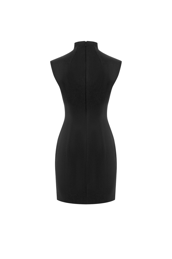 Draped satin mini dress with cutouts – Rasario