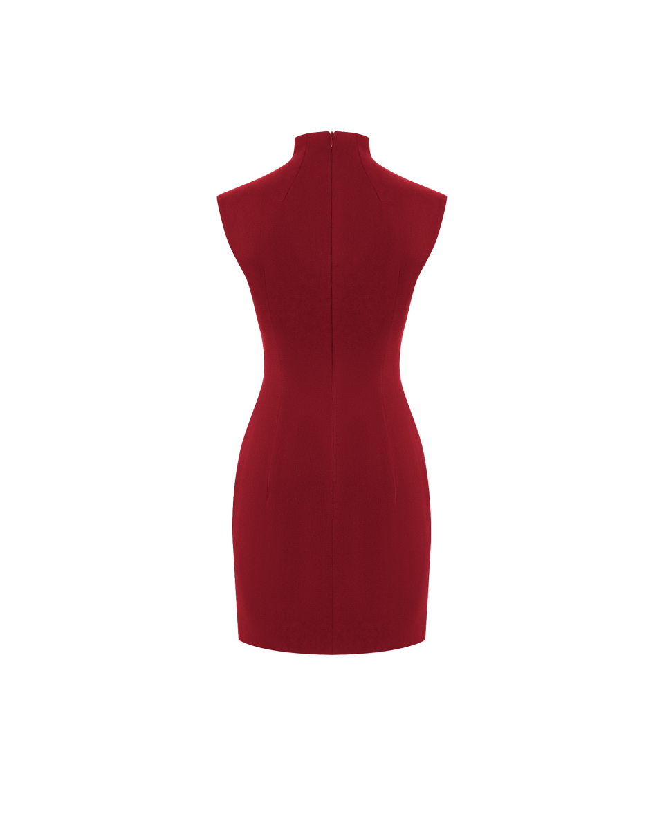 Draped satin mini dress with cutouts – Rasario