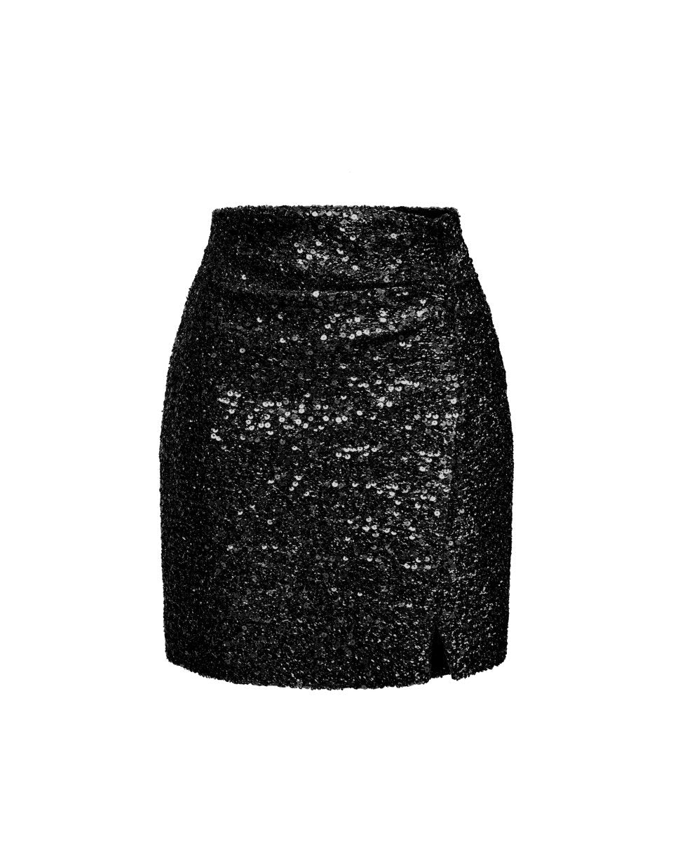 Draped sequined mini skirt – Rasario