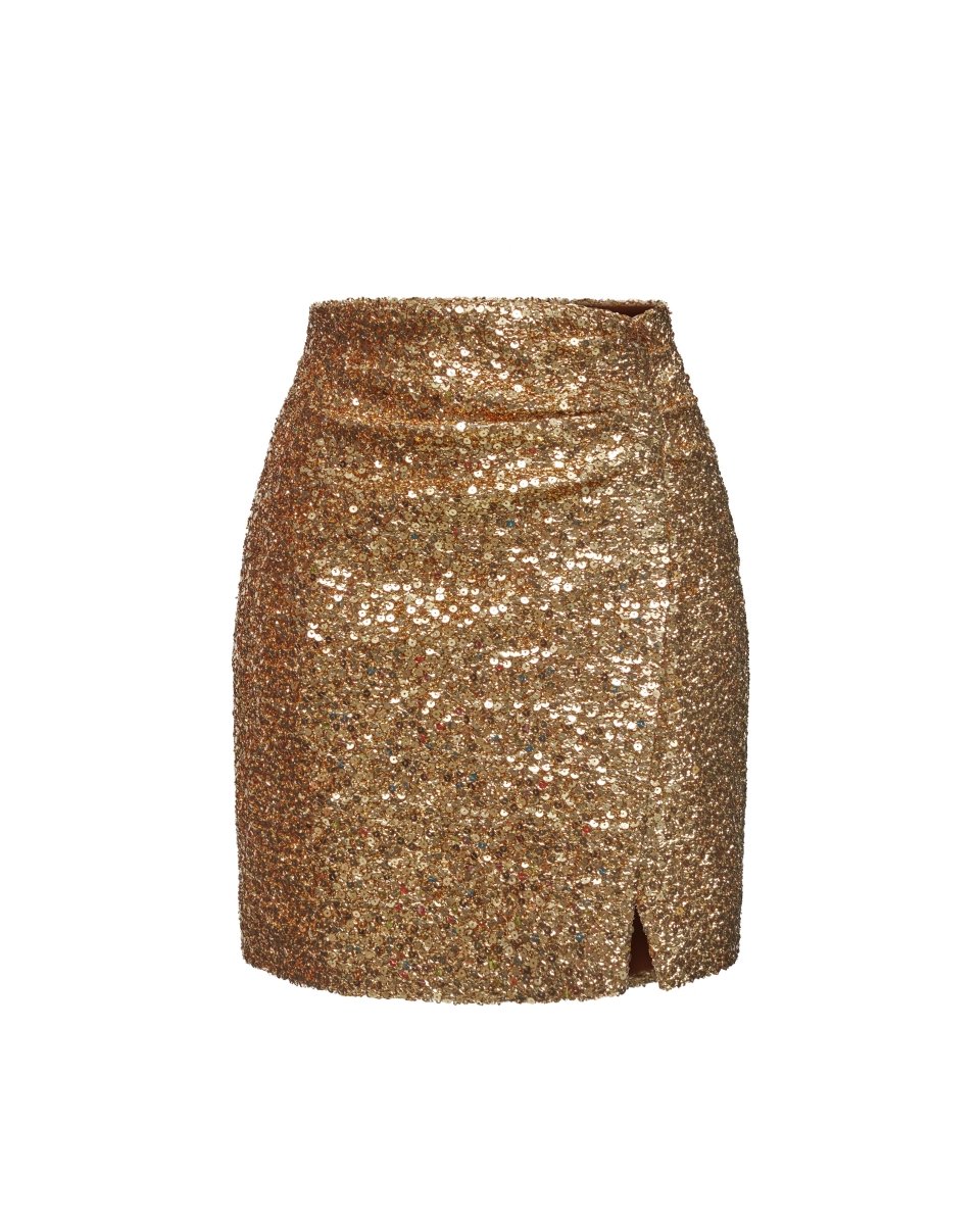 Draped sequined mini skirt – Rasario