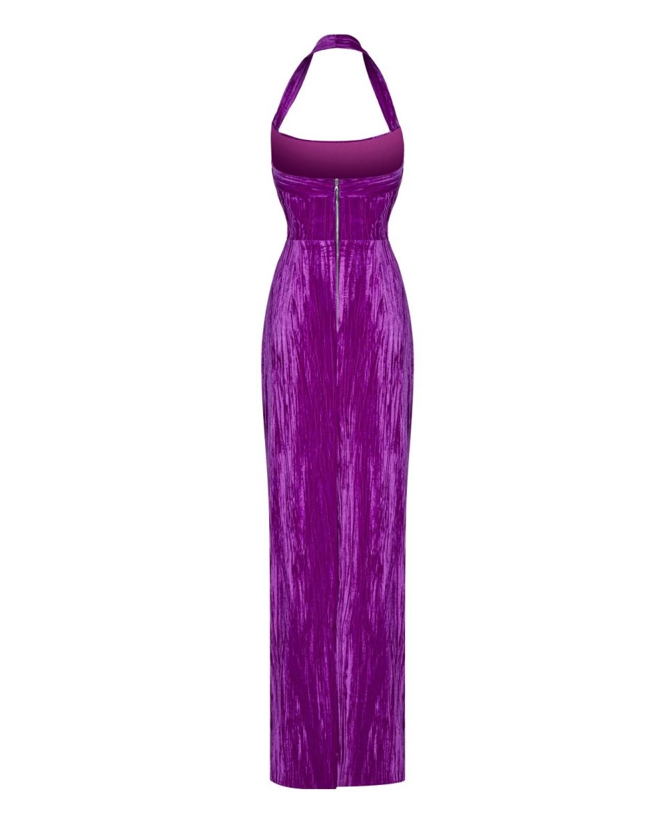 Draped velvet maxi dress – Rasario