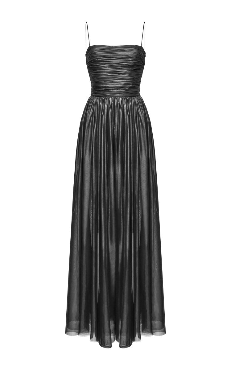 Gathered corset chiffon maxi dress – Rasario