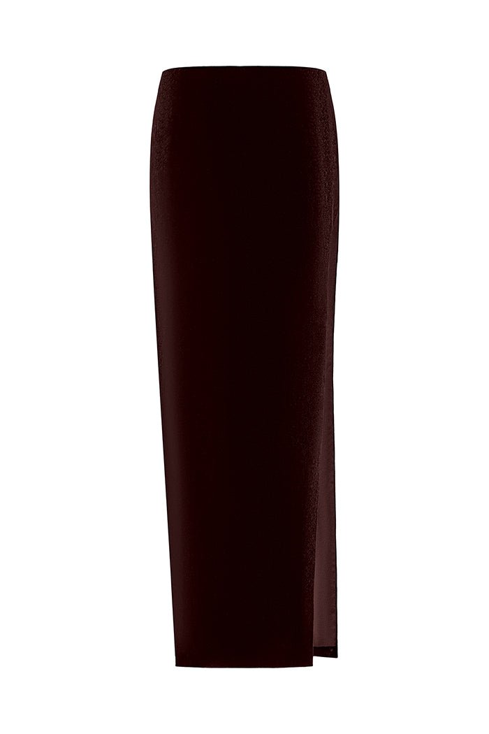 Low-rised maxi skirt with a side slit – Rasario