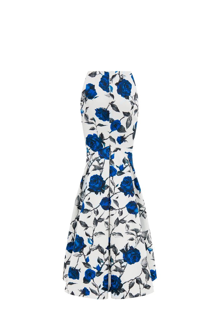 Printed satin maxi skirt with a train – Rasario