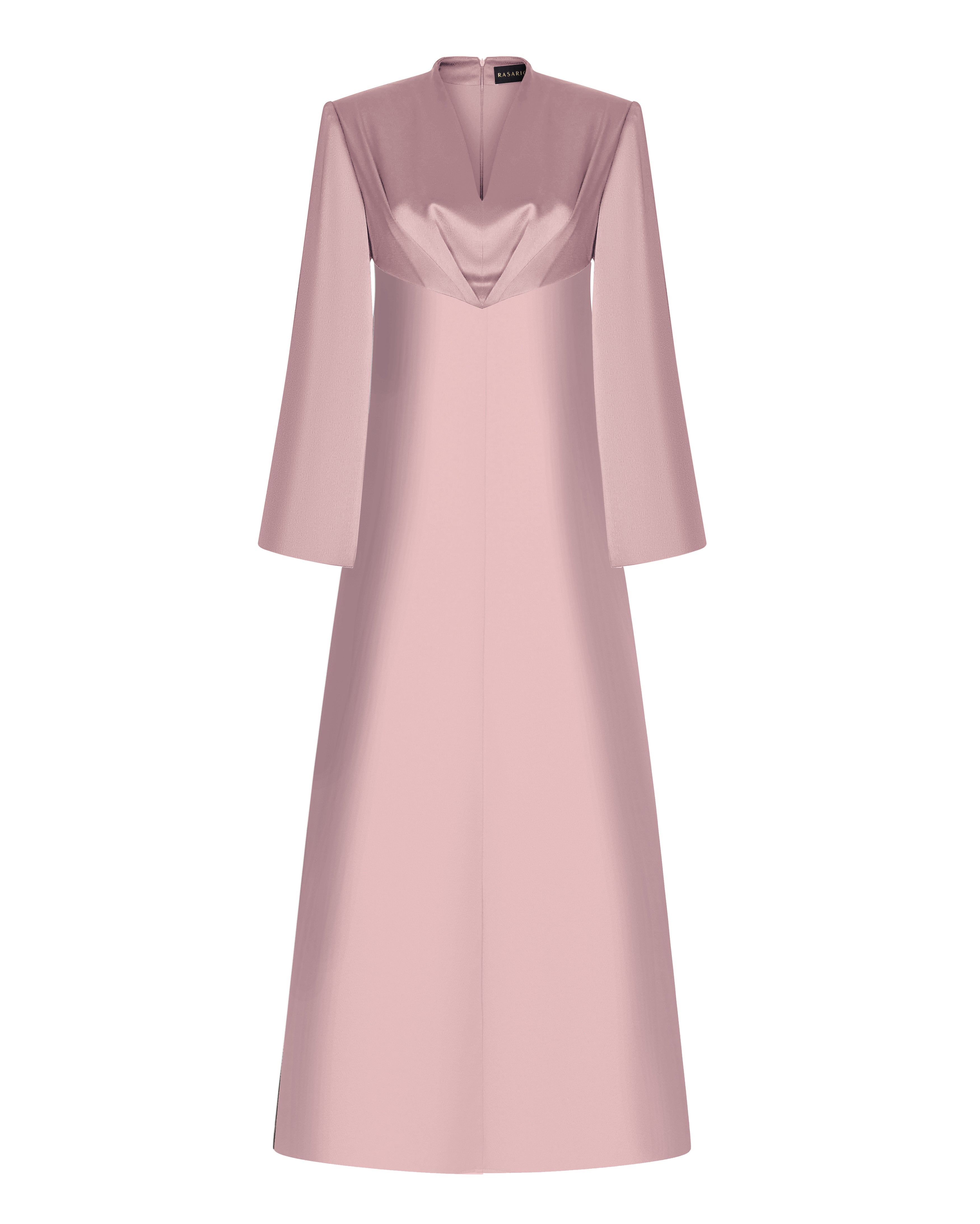 Front-slit satin maxi dress