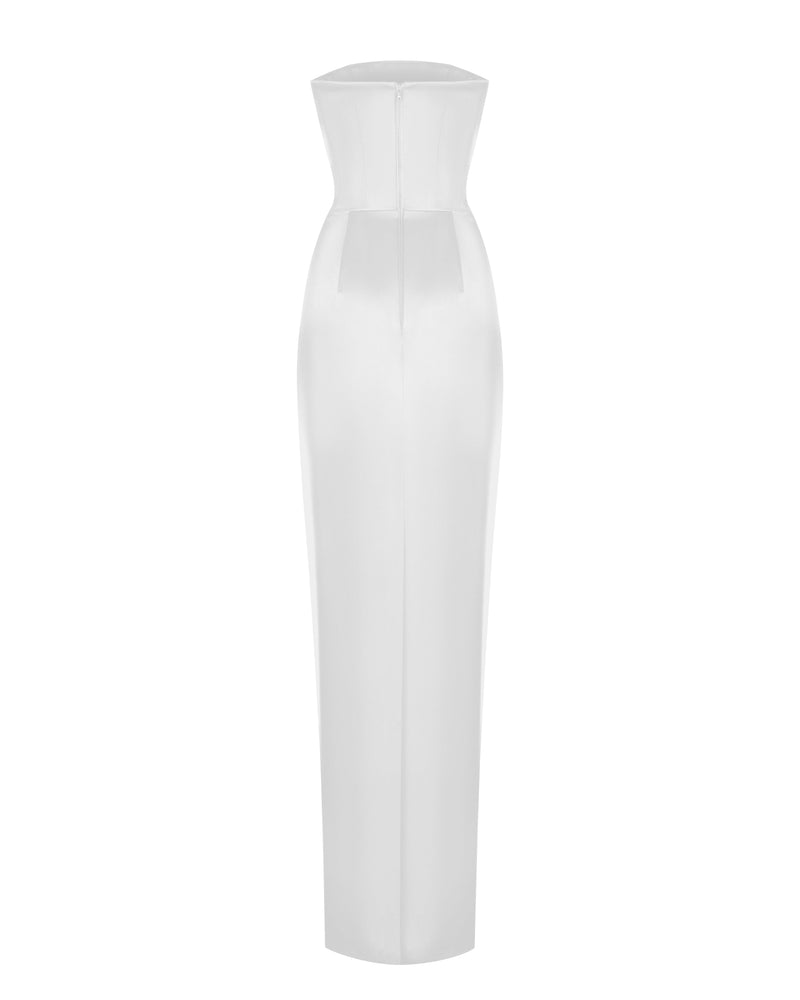 Satin  corset maxi dress with lacing