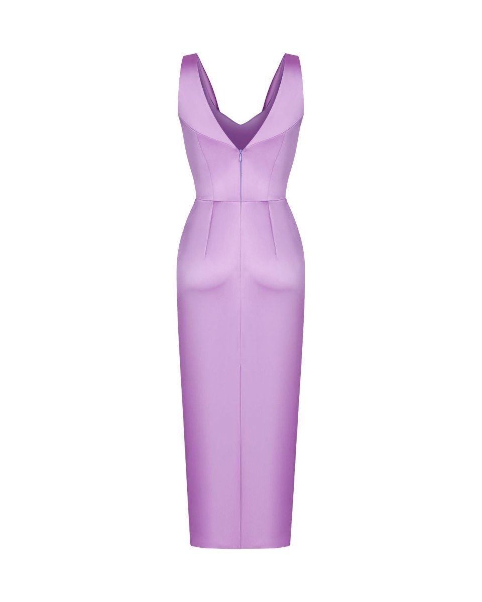 Satin draped midi dress – Rasario