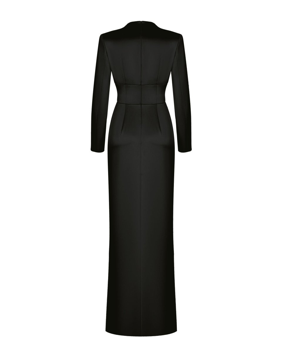 Satin gown with draped skirt – Rasario