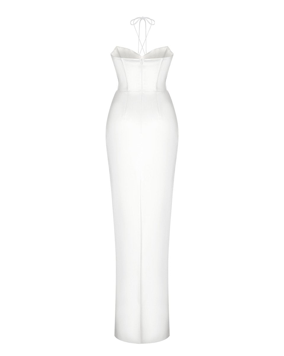 Satin maxi bustier dress – Rasario