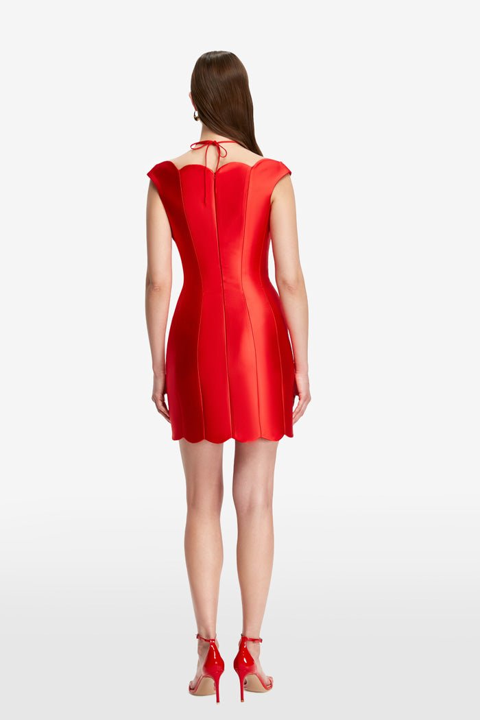 Satin mini dress with lacing – Rasario