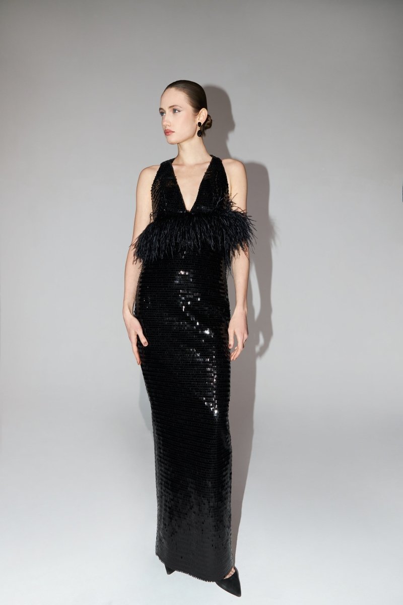 Sequined fringe maxi dress – Rasario