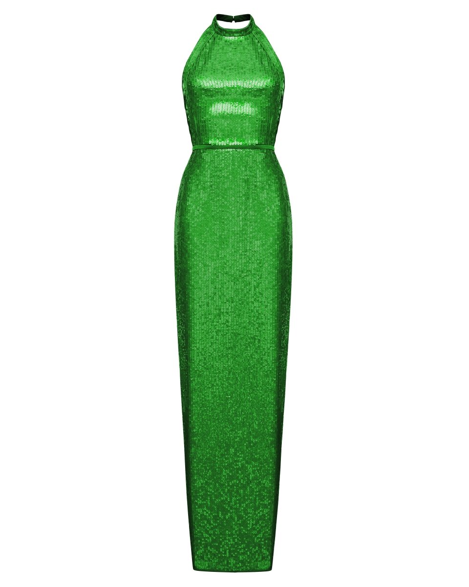 Sequined maxi dress with lacing – Rasario