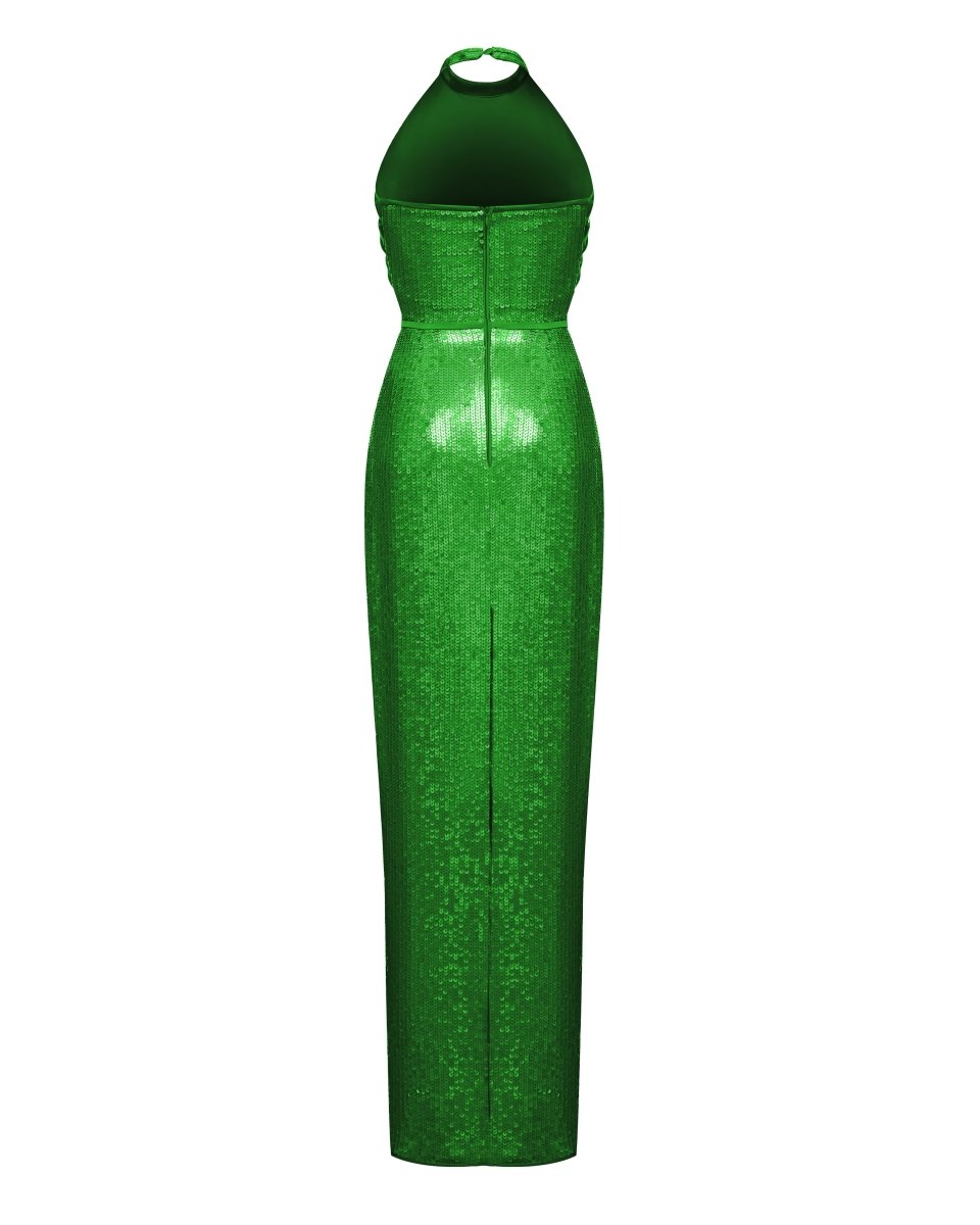 Sequined maxi dress with lacing – Rasario