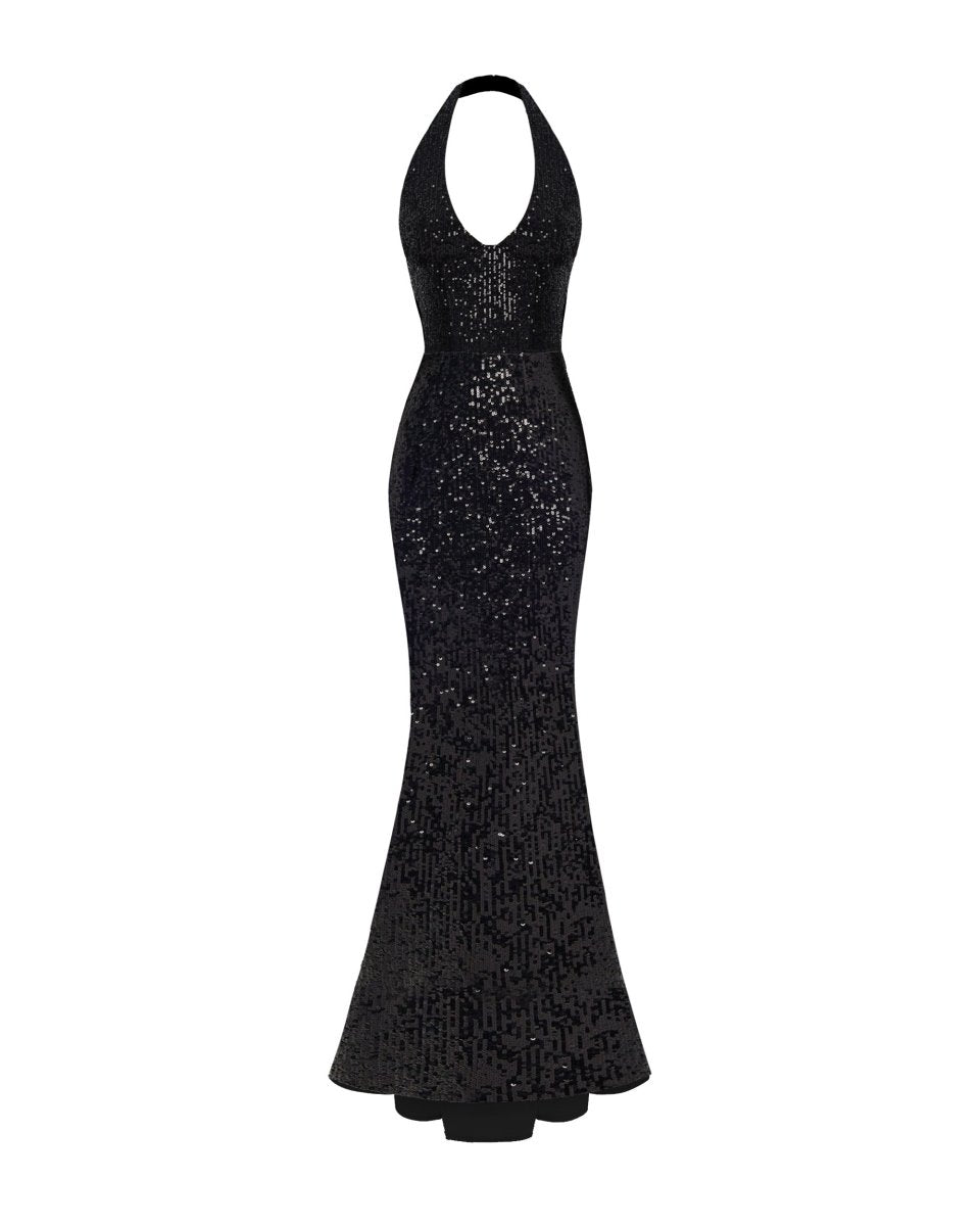 Sequined maxi dress with train – Rasario