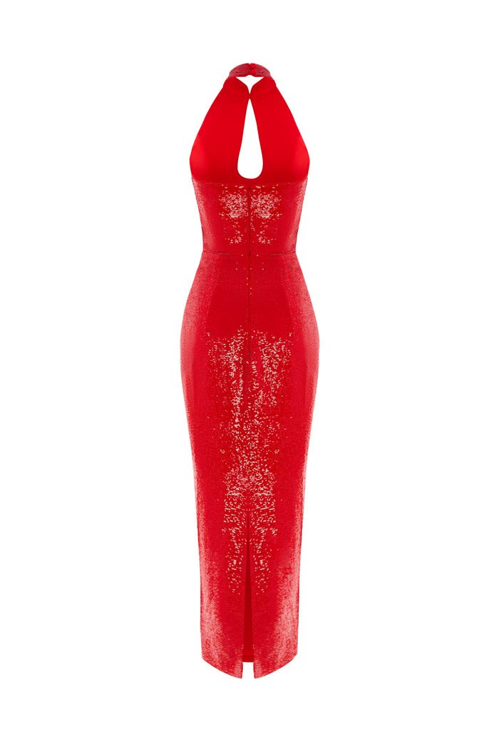 Sequinned midi dress with cutout – Rasario