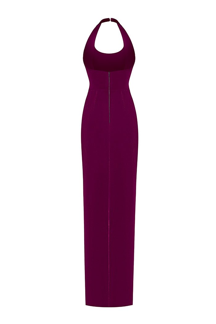 Velvet maxi dress with a side slit – Rasario