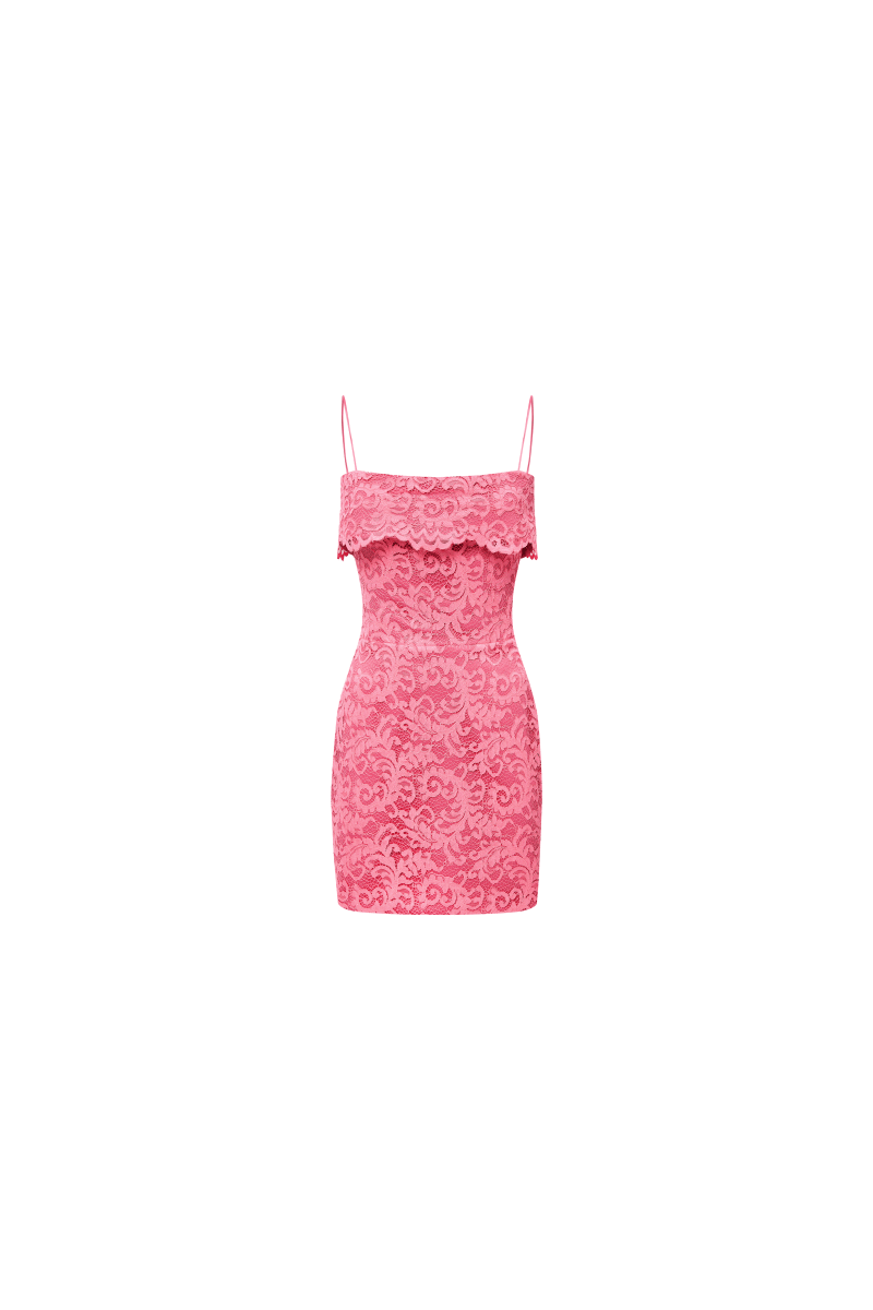 Pink lace mini shop dress