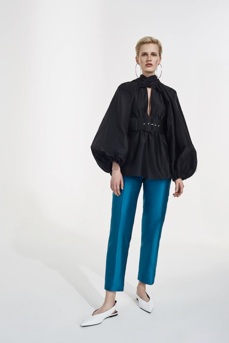 VOLUMINOUS SLEEVE BOW-EMBELLISHED BLOUSE – Rasario