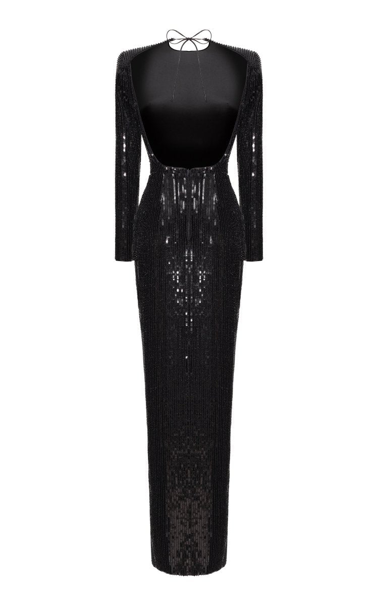 Open back sequined maxi dress – Rasario