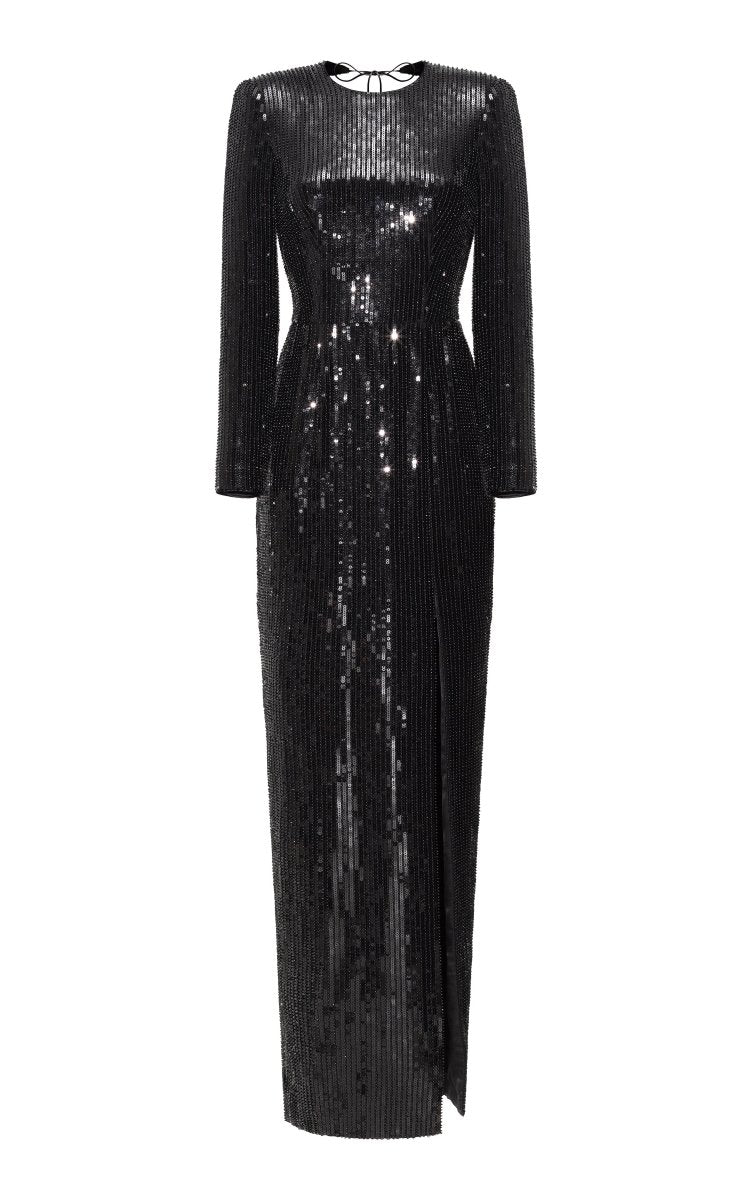 Open back sequined maxi dress – Rasario